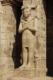 Osiride: Osirian column, Temple of Ramesses III, Luxor, Egypt