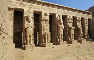 Osiride: Osirian columns, Temple of Ramesses III, Luxor, Egypt