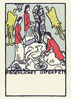 Kokoschka: Oskar Kokoschka. 'Happy Easter!' Wiener