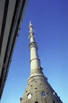 Dismantled: Ostankino Tower reconstruction in Moscow, 2001