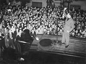 Mosley: Oswald Mosley giving a speech at a fascist rally