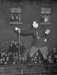 Banning: Oswald Mosley giving a speech in the open air