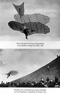 Attempting: Otto Lilienthal attempting flight