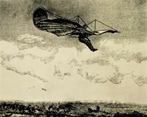 Lilienthal: Otto Lilienthal During his Fatal Flight in Glider