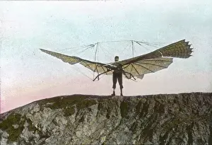 Lilienthal: Otto Lilienthal with one of his gliders
