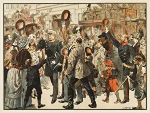 Cheered: Otto von Bismarck cheered by crowds, 1888