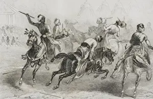 Lalaisse: Ottoman Empire. Turkey. Jereed. Traditonal sport of Turks