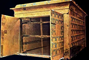 Mummy: The outer golden shrine containing the mummy and