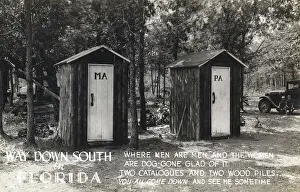 Toilets: His and Hers outhouses, Florida, USA