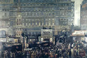 Thos: Outside Charing Cross Station, WW1