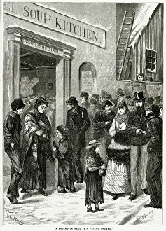 Distressed: Outside the soup kitchen 1871