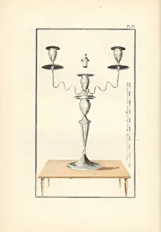 Eloffe: Oval chinoiserie candlestick