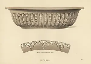 Griggs: Oval jardiniere with aquatic foliage