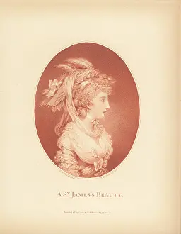 Field And Tuer: Oval portrait of Priscilla Burrough as a St. James