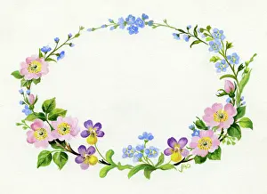 Ockenden: Oval wreath of wild flowers