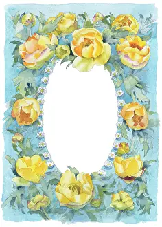 Ranunculus: Oval with Yellow Ranunculus