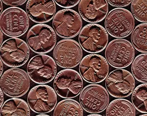 Minted: overall pattern abraham lincoln copper pennies