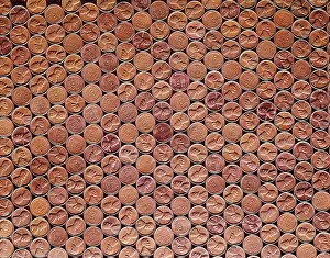 Minted: overall pattern abraham lincoln copper pennies