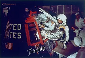 Spaceships: Overall view of astronaut John Glenn, Jr. ?