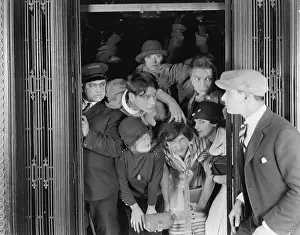Stress: Overcrowded elevator
