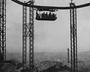 Tibidabo: Overhead railway over Barcelona, 1929