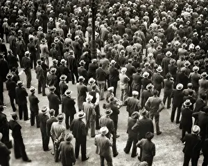 Networking: Overhead Shot of Large Crowd of Men Most Wearing