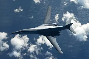 Warplanes: Overhead view of an US Air Force B-1B Lancer, a