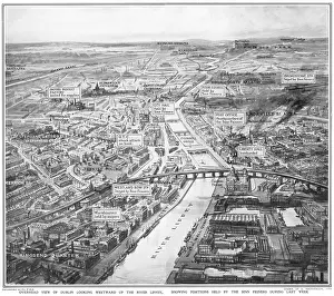 Westward: Overhead view of Dublin during the Easter Rising