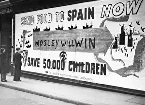 Overpainted posters by supporters of the BUF in London, 1939
