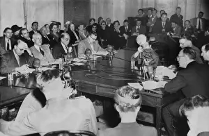 Scares: Owen Lattimore (far right) testified to Senate