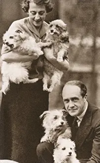 Nares: Owen Nares, actor, with Yorkshire terriers