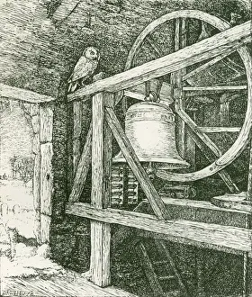 Millais: Owl in Clock Tower by J.E. Millais