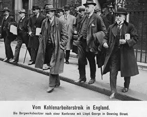 Owners: Mine owners leave Downing Street during the