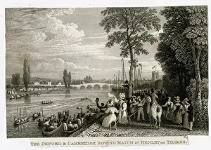 The Oxford & Cambridge Rowing Match at Henley on Thames