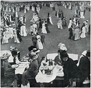 Socialising: Oxford vs.Cambridge cricket match in 1909
