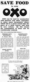 Recipes: Oxo advertisement, WW1