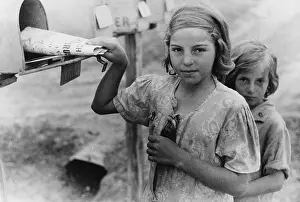 Ozark: Ozark children getting mail from RFD box, Missouri