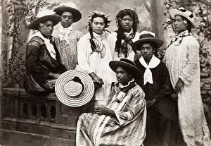 Tahiti: Pacific Islands, Oceania: group portrait, likely Tahiti