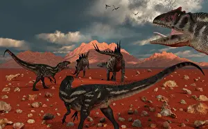 Stegosaurus: A pack of Allosaurus dinosaurs track down a pair of ?
