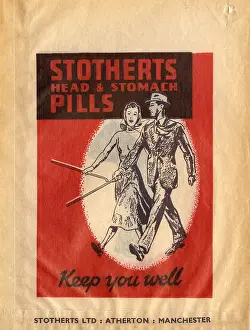 Striding: Packaging for Stotherts Head & Stomach Pills