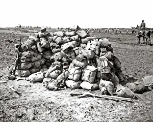 Packs: Packs turned into a shelter, Western Front, WW1