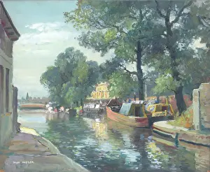 Hofler: Paddington Basin with canal boat