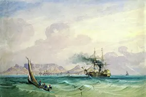 Iziko: The Paddle Steamer Birkenhead in Table Bay, 1851