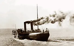 Burntisland: Paddle steamer in the Firth of Forth leaving Burntisland