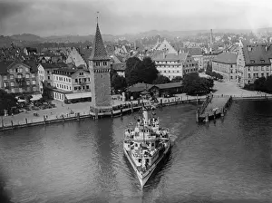 Highness: Paddle steamer in Lindau harbour, 1933