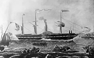 Riverboat: The paddle steamer Washington, c. 1850