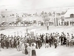 Paddock: In the paddock, Cairo horse races, Egypt, c.1890's