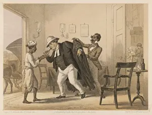 Curry: Padre in British India helped on with his jacket, 1860