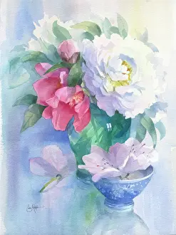 Rhododendrons: Paeonies with Rhododendrons