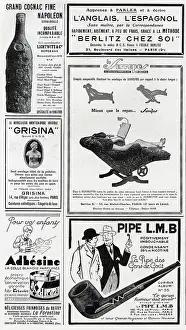 Comfortable: Page of advertisements in a magazine